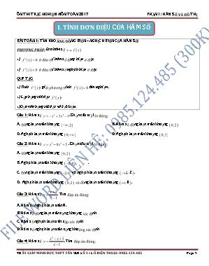 Ôn thi trắc nghiệm môn Toán 2017 - Hàm số và đồ thị - Giáp Minh Đức